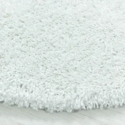 Hochflor Teppich Rund - Fuzzy Weiß