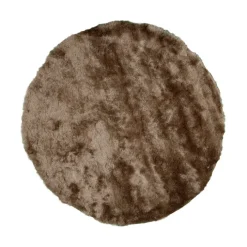 Hochflor Teppich Rund - Glorious Taupe