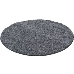 Hochflor Teppich Rund - Life Grau