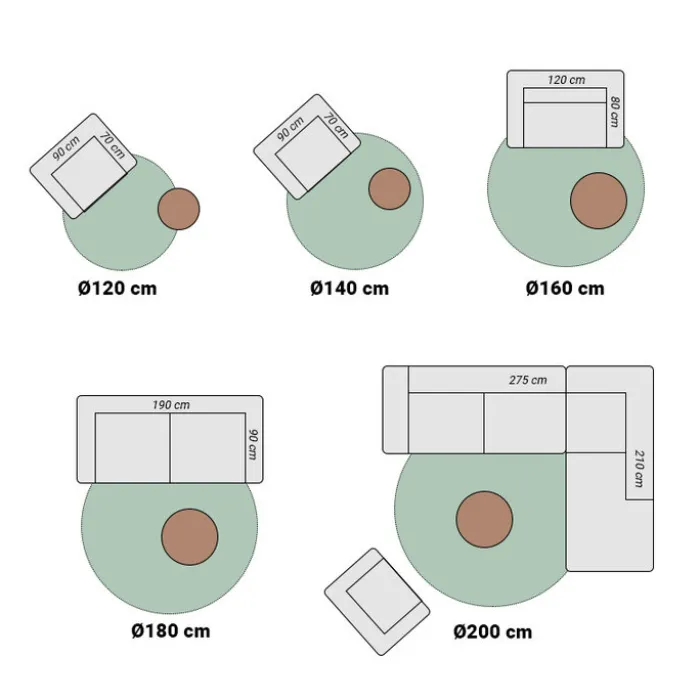 Hochflor Teppich Rund - Life Grau