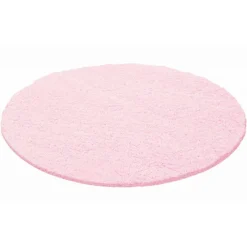 Hochflor Teppich Rund - Life Rosa
