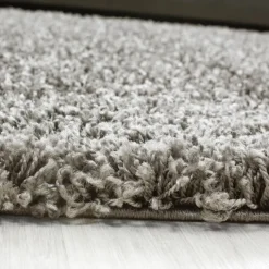 Hochflor Teppich Rund - Life Taupe