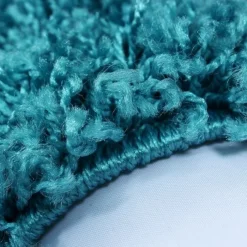 Hochflor Teppich Rund - Life Türkis