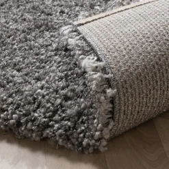 Hochflor Wohnzimmer Teppich - Yves Grau