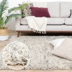 Hochflor Wollteppich - Royal Creme Grau