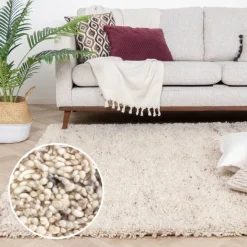 Hochflor Wollteppich - Royal Creme Meliert