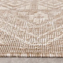 In- & Outdoor Jute Teppich - Atlas Aztec Braun Creme
