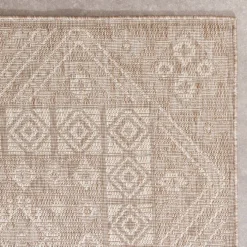 In- & Outdoor Jute Teppich - Atlas Aztec Braun Creme