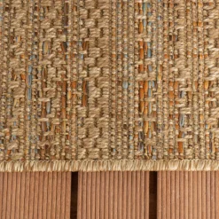 In- & Outdoor Jute Teppich - Daisy Lines Bunt