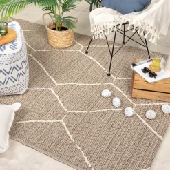 In- & Outdoor Jute Teppich - Fora Lines Natural