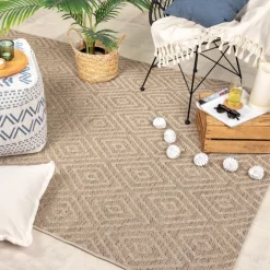 In- & Outdoor Jute Teppich - Fora Tile Natural