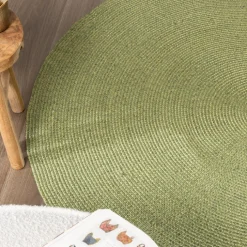 In- & Outdoor Jute Teppich Rund - Bali Grün