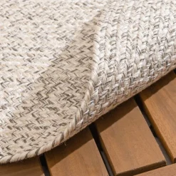 In- & Outdoor Jute Teppich Rund - Bali Weiß