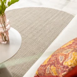 In- & Outdoor Jute Teppich Rund - Nomad Melange Creme