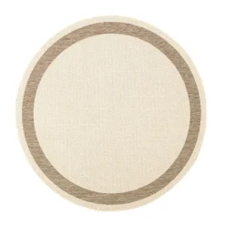 In- & Outdoor Jute Teppich Rund - Nomad Edge Creme