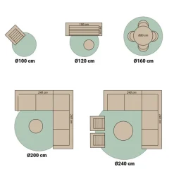 In- & Outdoor Jute Teppich Rund - Nomad Aztec Creme