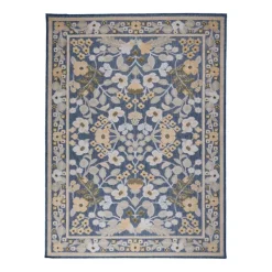 In - & Outdoorteppich - Bloom Oriental Blau