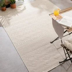 In- & Outdoor Teppich - Dunes Geo Creme