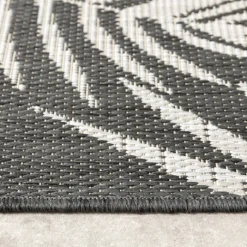 In-& Outdoor Teppich - Malta Leaves Schwarz