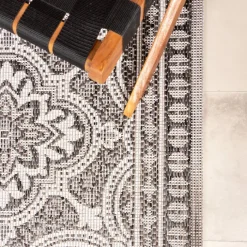 In- & Outdoor Teppich Quadrat - Summer Oriental Grau