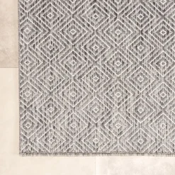 In- & Outdoor Teppich Quadrat - Summer Tile Hellgrau