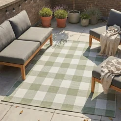 In- & Outdoor Teppich - Ranch Checkerboard Grün