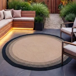 In- & Outdoor Teppich Rund - Florence Schwarz