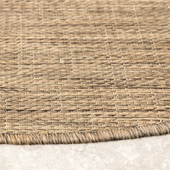 In- & Outdoor Teppich Rund - Malta Melange Natur