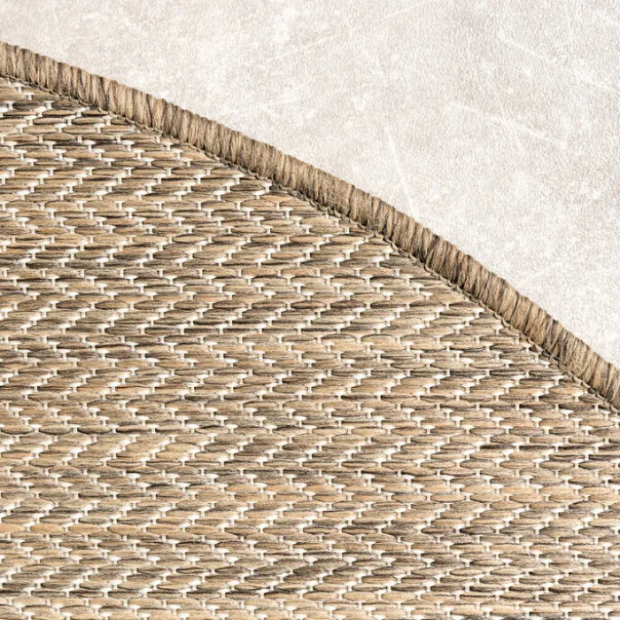 In- & Outdoor Teppich Rund - Malta Arrow Natur