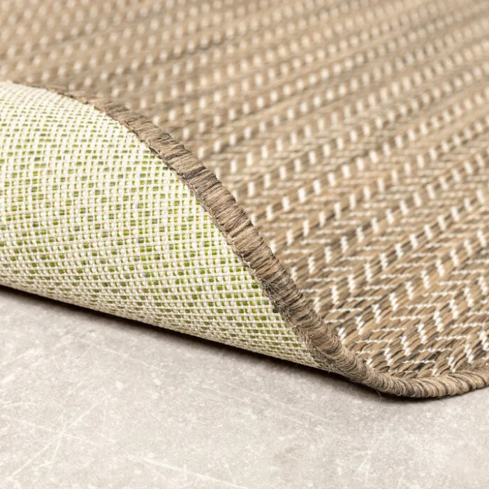 In- & Outdoor Teppich Rund - Malta Arrow Natur