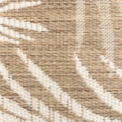In- & Outdoor Teppich Rund - Malta Leaves Natur