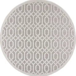In- & Outdoor Teppich Rund - Piatto Mataro Creme Weiß - Ø 160cm