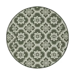 In- & Outdoor Teppich Rund - Rio Flower Grün