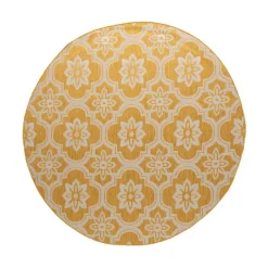 In- & Outdoor Teppich Rund - Rio Flower Gelb