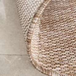 In- & Outdoor Teppich Rund - Sierra Curves Beige Creme