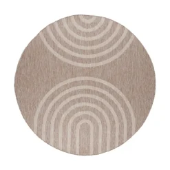 In- & Outdoor Teppich Rund - Sierra Arches Beige Creme