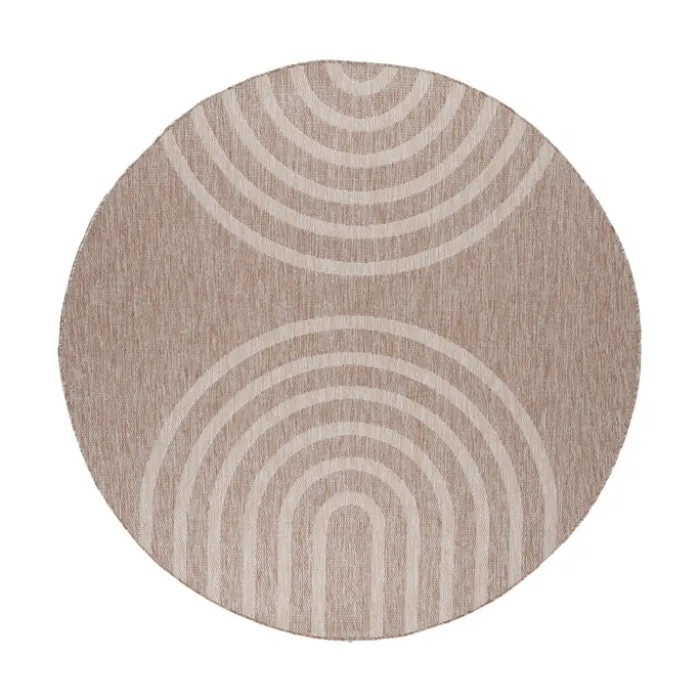 In- & Outdoor Teppich Rund - Sierra Arches Beige Creme