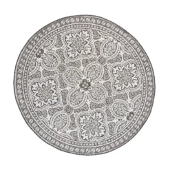 In- & Outdoor Teppich Rund - Summer Oriental Grau