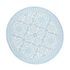 In- & Outdoor Teppich Rund - Summer Oriental Hellblau
