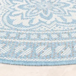 In- & Outdoor Teppich Rund - Summer Oriental Hellblau