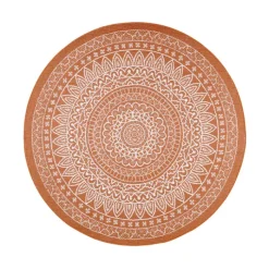 In- & Outdoor Teppich Rund - Summer Azteca Terracotta