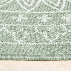 In- & Outdoor Teppich Rund - Summer Azteca Grün