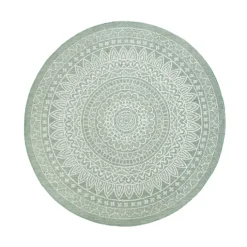 In- & Outdoor Teppich Rund - Summer Azteca Grün