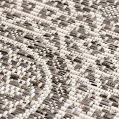 In- & Outdoor Teppich Rund - Summer Azteca Grau