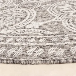 In- & Outdoor Teppich Rund - Summer Oriental Hellgrau