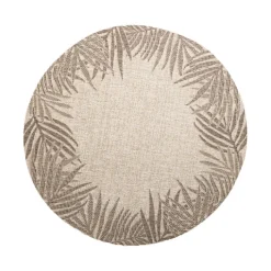 In- & Outdoor Teppich Rund - Tiga Edge Taupe