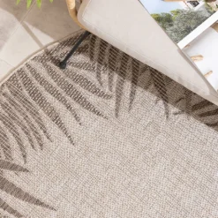 In- & Outdoor Teppich Rund - Tiga Edge Taupe
