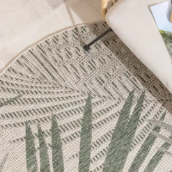 In- & Outdoor Teppich Rund - Tiga Palm Grün
