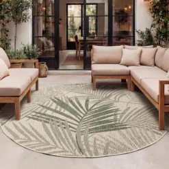 In- & Outdoor Teppich Rund - Tiga Palm Grün