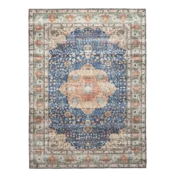 In- & Outdoor Teppich Vintage - Kairo Medaillon Dunkelblau Terra